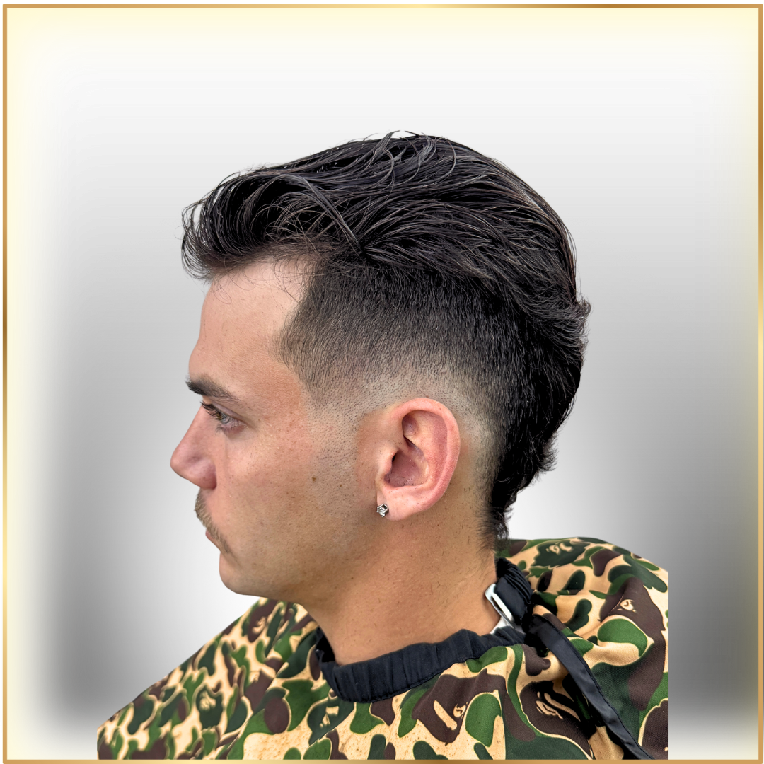 High fade haircut with a smooth transition