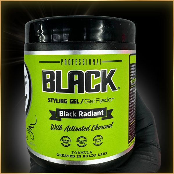 Rolda Black Gel for strong hold and natural shine for all hair types