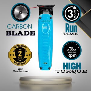 Blue, cordless, high-performance barber tool