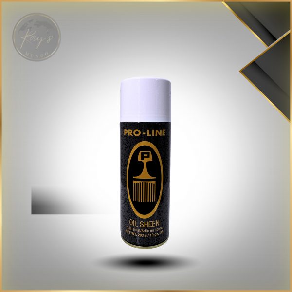 Pro Line oil sheen spray adding shine to hair