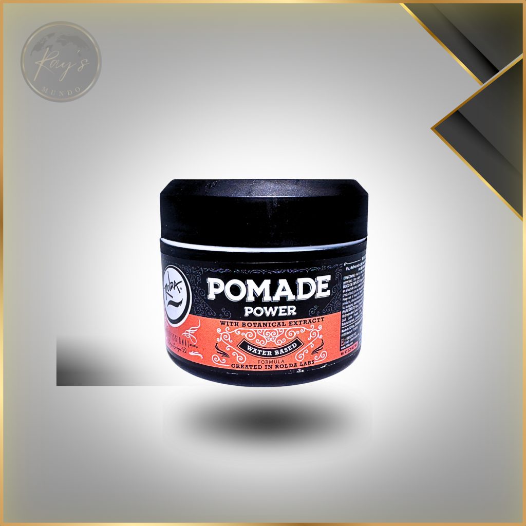 Studio shot of a 5.29 oz container of Rolda Power Hair Pomade.