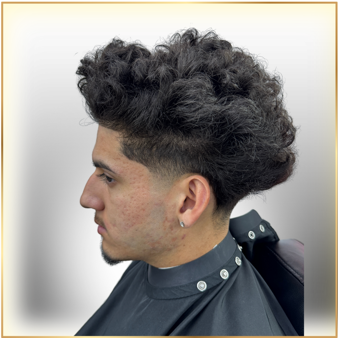 High fade haircut with a smooth transition