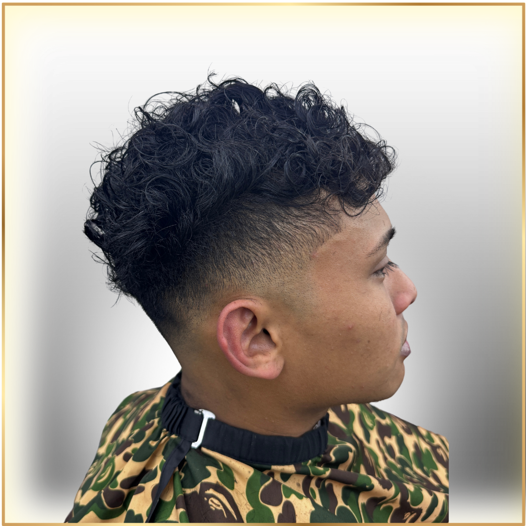 High fade haircut with a smooth transition